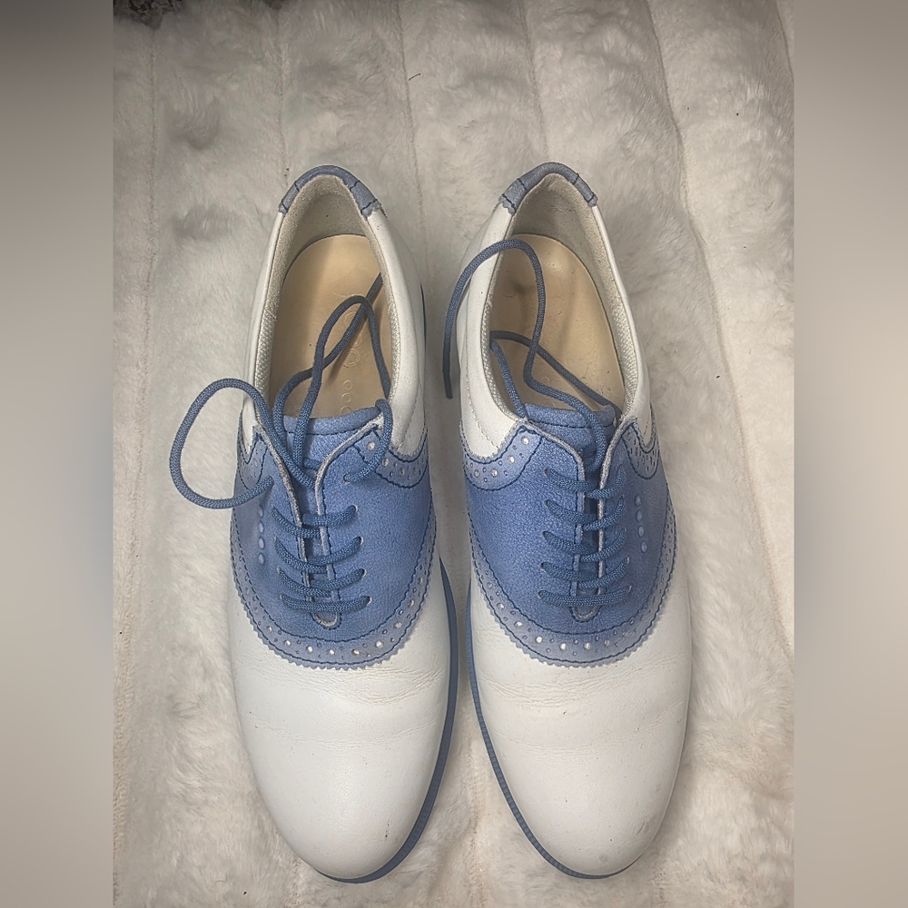 Ecco Women's Athletic Shoes - Blue and White - Picture 2 of 6